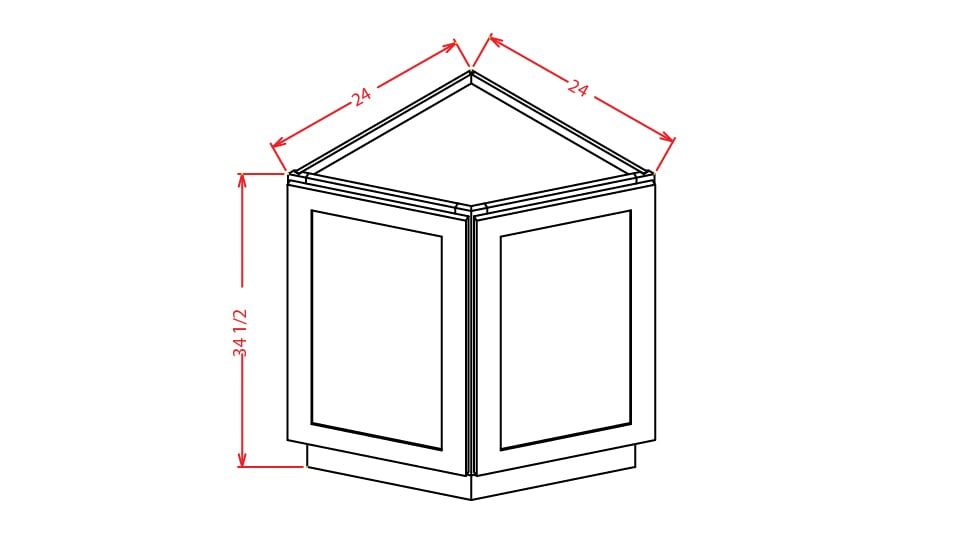 Harbor Cream Angle Base Cabinet - 24"W