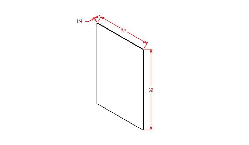 Harbor Cream Finished Plywood Panel - 1/4"D X 96"W X 42"H