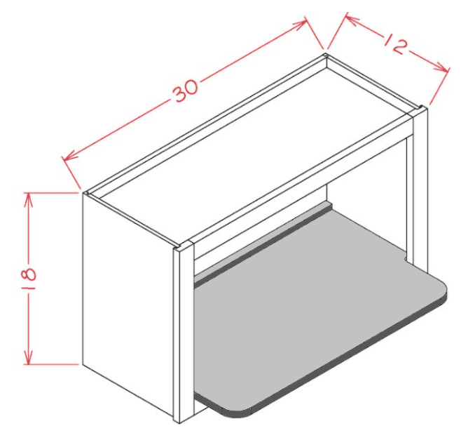 Harbor Cream Wall Microwave Shelf - Shelf Only