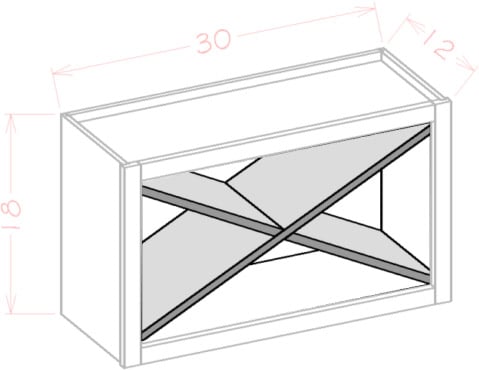 Harbor Cream Wall X Rack Shelf - X Rack Only