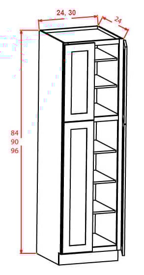 Harbor Cream Wall Pantry - 24"W X 24"D X 96"H