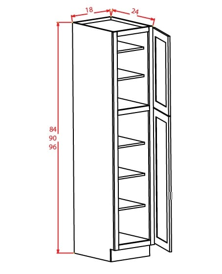 Harbor Cream Wall Pantry - 18"W X 24"D X 90"H
