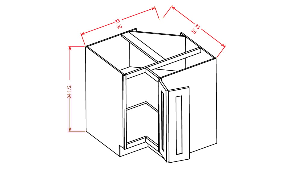 Harbor Ember Base Easy Reach Cabinet - 36"W X 34-1/2"H