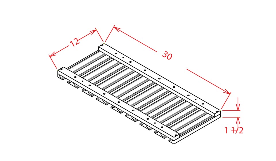 Harbor Ember Stem Wine Glass Holder - 30"W X 1-1/2"H X 12"D