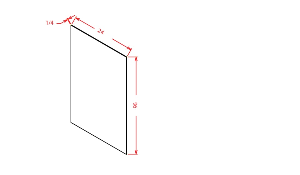 Harbor Ember Tall Skin Panel - 1/4"D X 96"H X 23 1/4" W