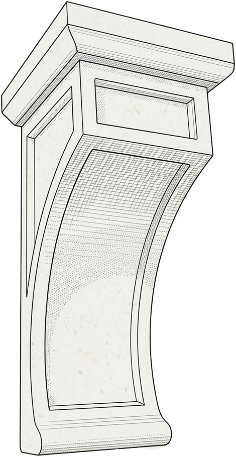 Gainsboro Gray Corbel 2 3/4" X 6 1/4" X 2 3/4"