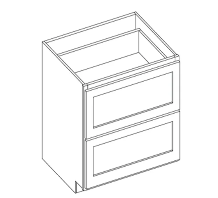 Florence Honey Shaker 2 Drawer Base Cabinet - 36" W