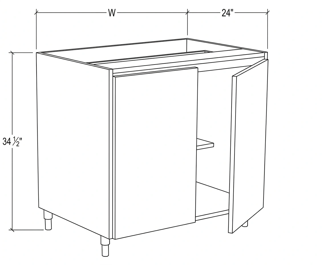 Signature Gray Garage Full Height Door Base Cabinet - 24"W