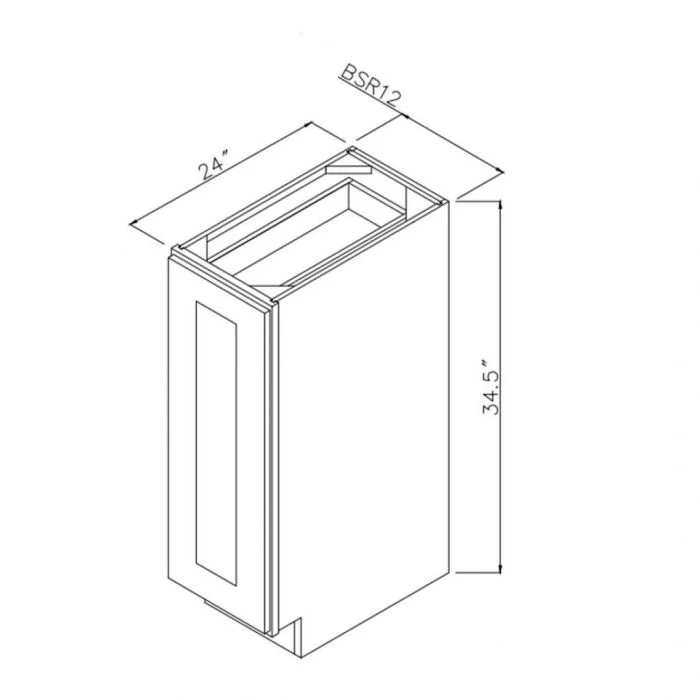 Carolina Hickory 12" Base Spice Rack Cabinet