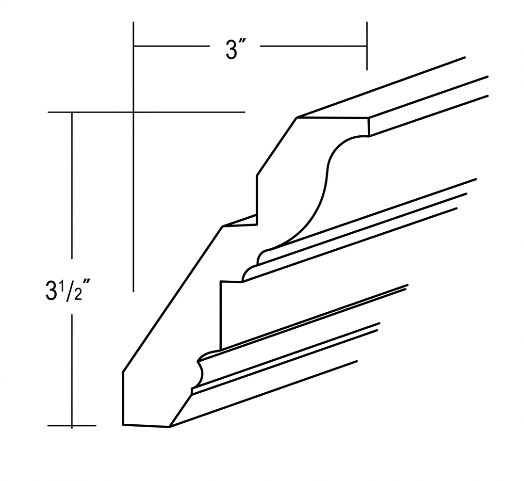 Devon Slab Large Crown Moulding 3 1/2"H x 96" L