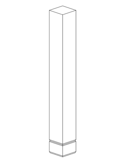 Florence White Shaker Turned Post - 3"W x 3"L x 35-1/2"H