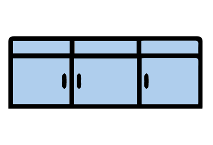 Drawer Base Cabinets line drawing